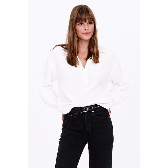 XiRENA Tops - Xirena Kerra cotton popover top size M white easy fit boho luxe